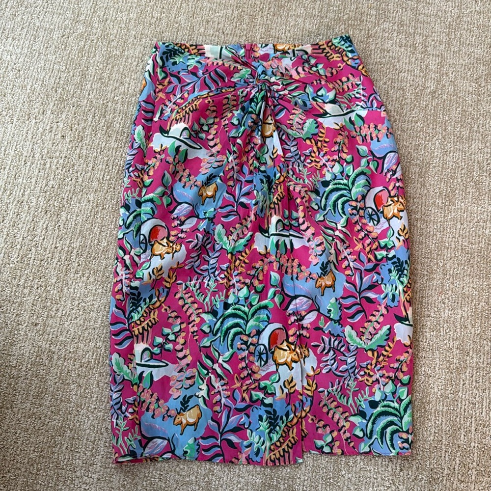 J McLaughlin Skirt Blakely Freshfield Rose Midi Knotted Wrap